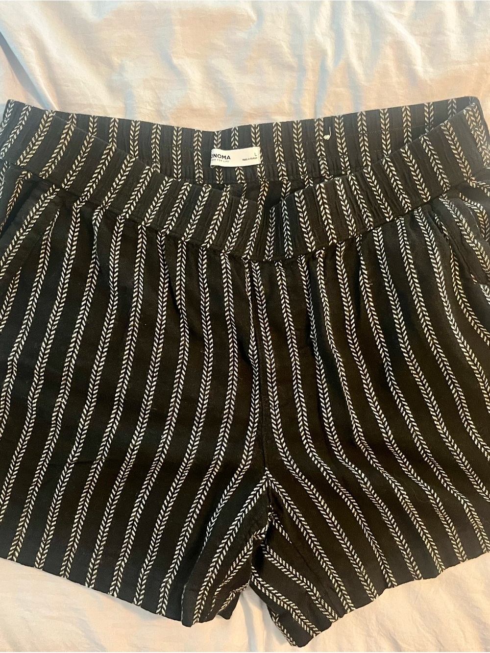Sonoma Black and White Vertical Stripe Shorts